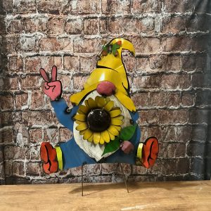 gnome with sunflower stake