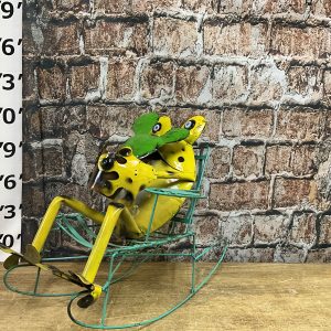 Frog on Rocker with Cactus