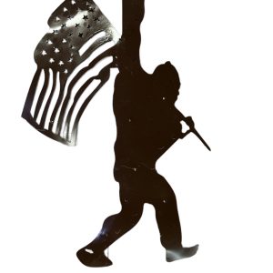 Bigfoot rock on flag