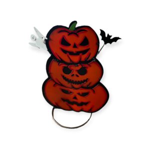 pumpkin with ghost & bat
